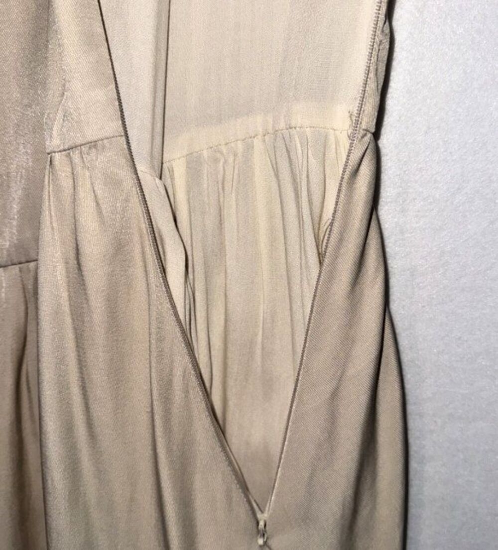 MIAJOY Prairie Maxi Dress Woman's SM Lace Peasant Boho CottageCore Western Beige - Picture 9 of 12